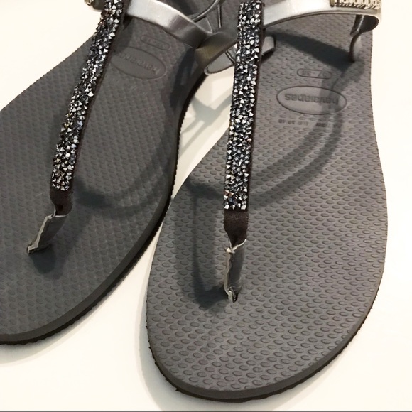 glitter toe post sandals
